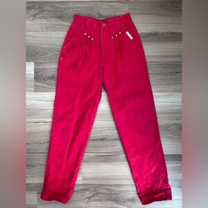 Vintage 80 90s Rocky Mountain Rockies Red High Waist Denim Western Cowgirl Jeans